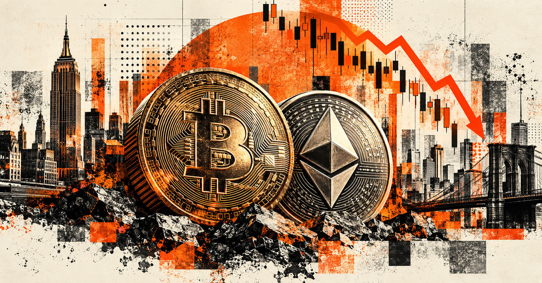 البيتكوين والإيثريوم تحت ضغط جديد: تدفقات الصناديق السلبية وموجات إليوت تنذران بمزيد من الهبوط